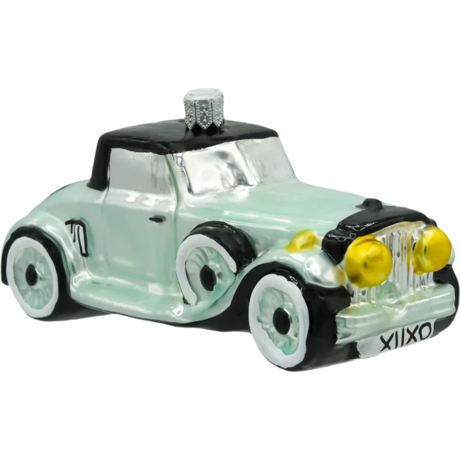 Szklana Bombka Choinkowa Figurka Retro Samochód: miętowy