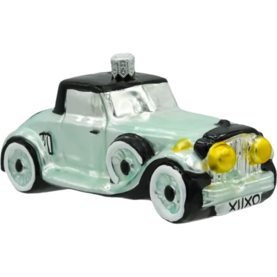 Szklana Bombka Choinkowa Figurka Retro Samochód miętowy