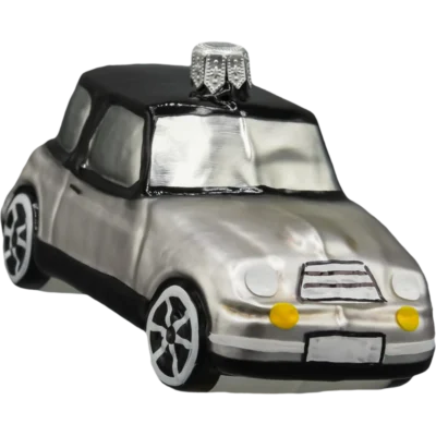 Szklana Bombka Choinkowa Figurka Retro Samochód Mini Morris: szary
