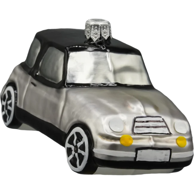 Szklana Bombka Choinkowa Figurka Retro Samochód Mini Morris: szary