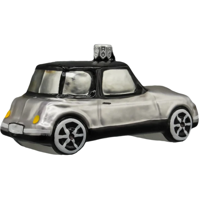 Szklana Bombka Choinkowa Figurka Retro Samochód Mini Morris: szary tył