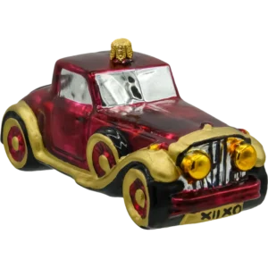 Szklana Bombka Choinkowa Figurka Retro samochód: złoty