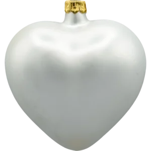 Szklana Bombka Choinkowa Figurka Serce matowe białe