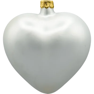 Szklana Bombka Choinkowa Figurka Serce matowe białe