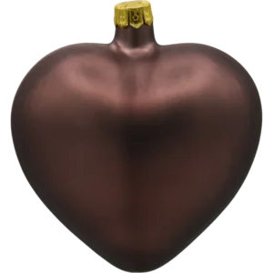 Szklana Bombka Choinkowa Figurka Serce matowe: brązowe