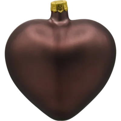 Szklana Bombka Choinkowa Figurka Serce matowe: brązowe