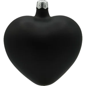Szklana Bombka Choinkowa Figurka Serce matowe: czarne