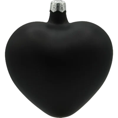 Szklana Bombka Choinkowa Figurka Serce matowe: czarne