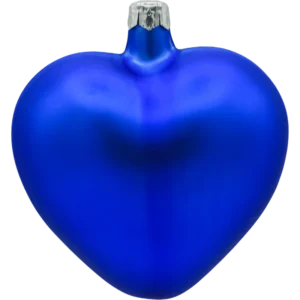 Szklana Bombka Choinkowa Figurka Serce matowe: kobaltowe
