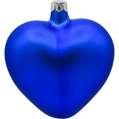 Szklana Bombka Choinkowa Figurka Serce matowe: kobaltowe