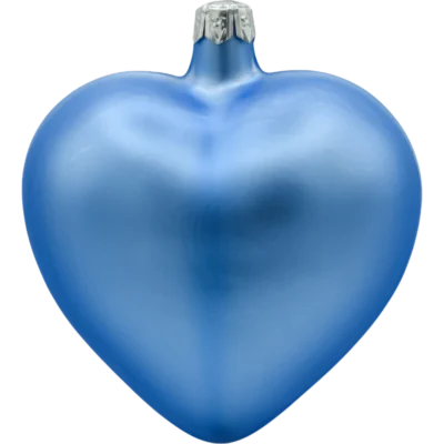 Szklana Bombka Choinkowa Figurka Serce matowe: błękitne