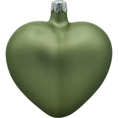 Szklana Bombka Choinkowa Figurka Serce matowe: oliwkowe