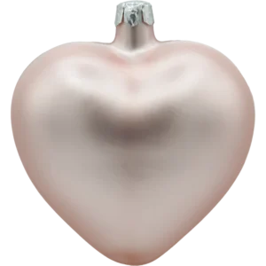 Szklana Bombka Choinkowa Figurka Serce matowe: pudrowy róż