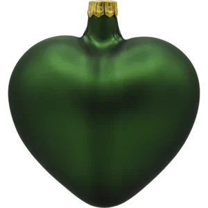 Szklana Bombka Choinkowa Figurka Serce matowe: zielone