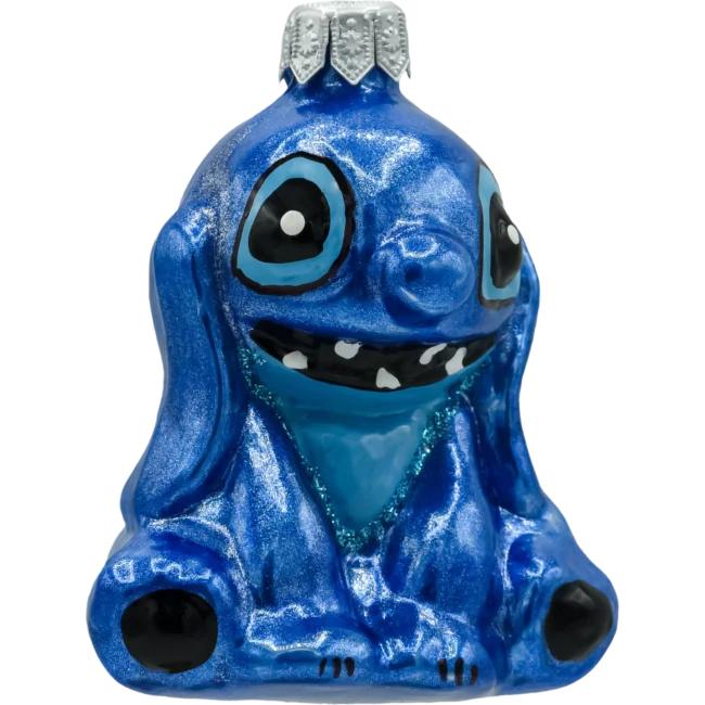 Szklana Bombka Choinkowa Figurka Stitch: ciemoniebieski bok