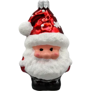 Szklana Bombka Choinkowa Figurka Świąteczny Skrzat Mikołaj: czerwony