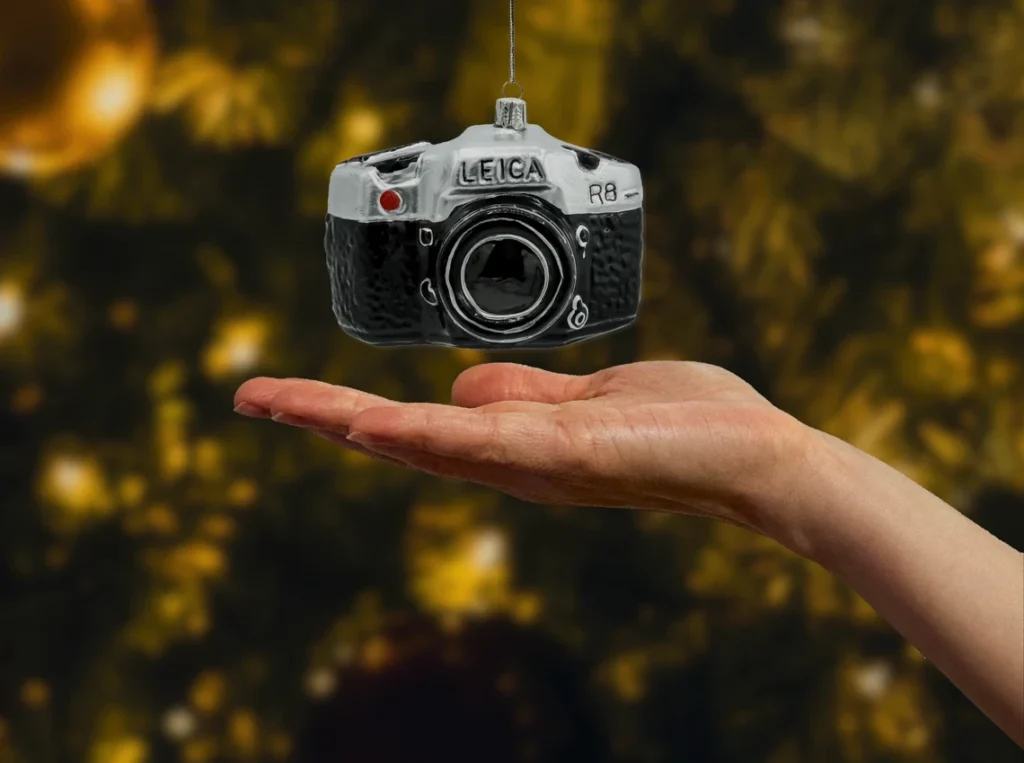 Bombka szklana figurka Aparat Analogowy Leica R8 realne zdjęcie