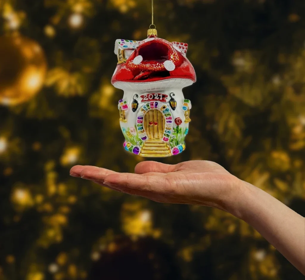 Bombka szklana figurka Bajkowy Domek Grzybek realne zdjęcie