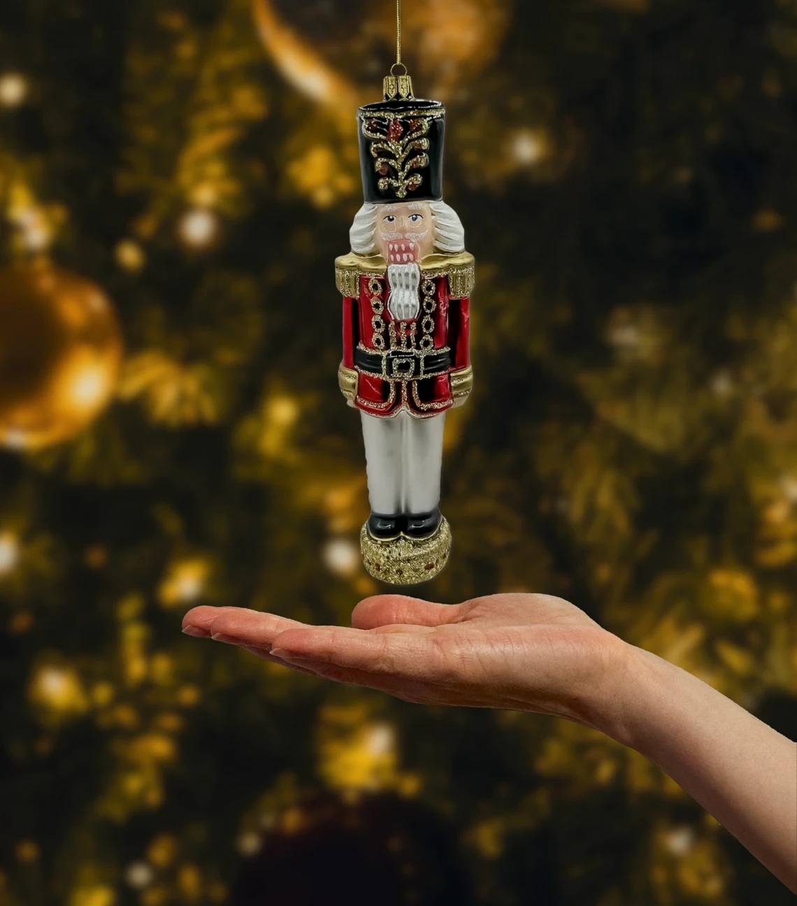 Bombka szklana figurka Dziadek do orzechów: duży realne zdjęcie