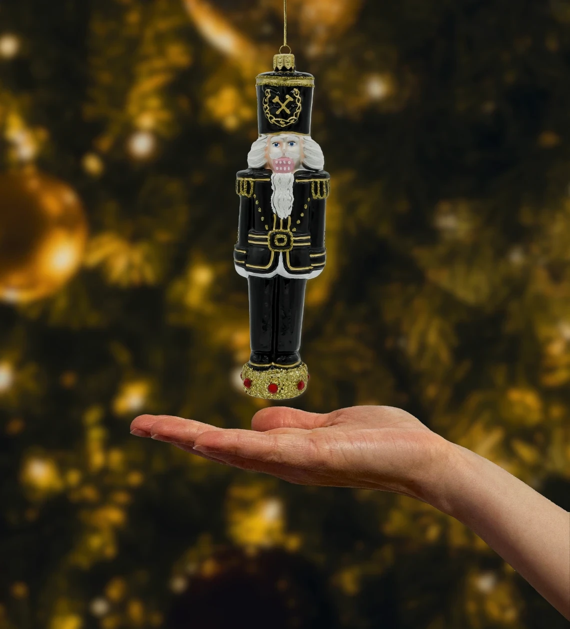 Bombka szklana figurka Dziadek do orzechów – Górnik realne zdjęcie