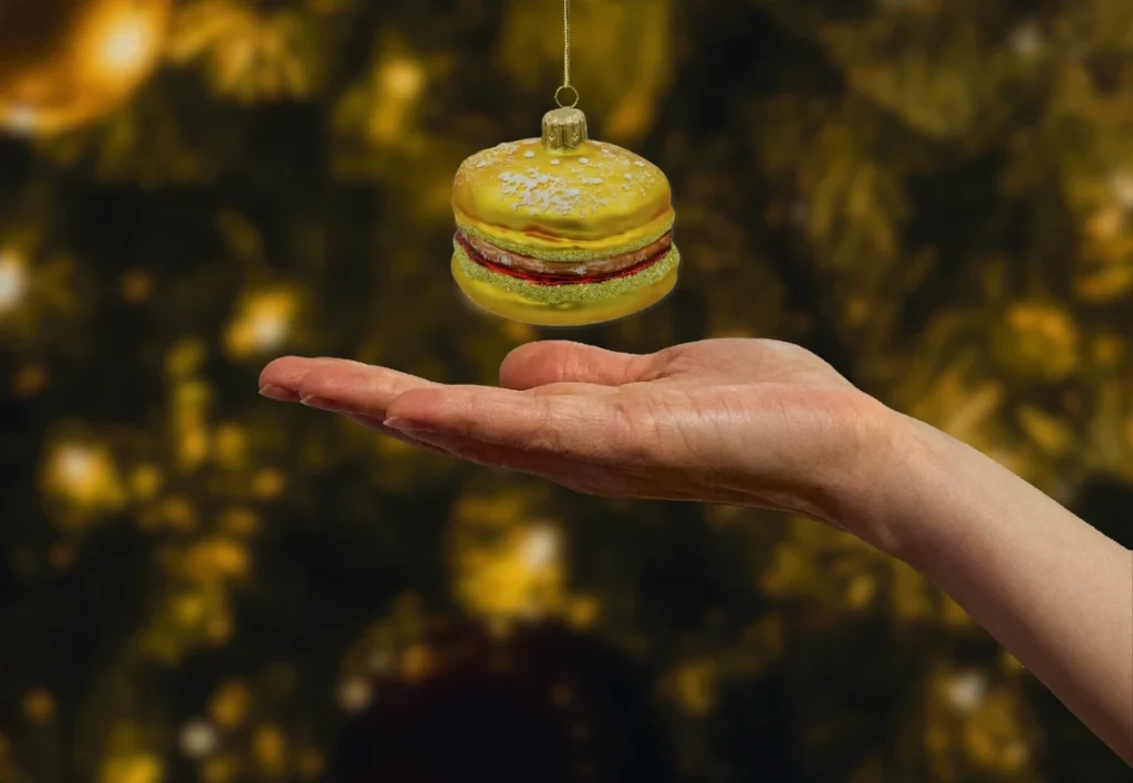 Bombka szklana figurka Hamburger realne zdjęcie