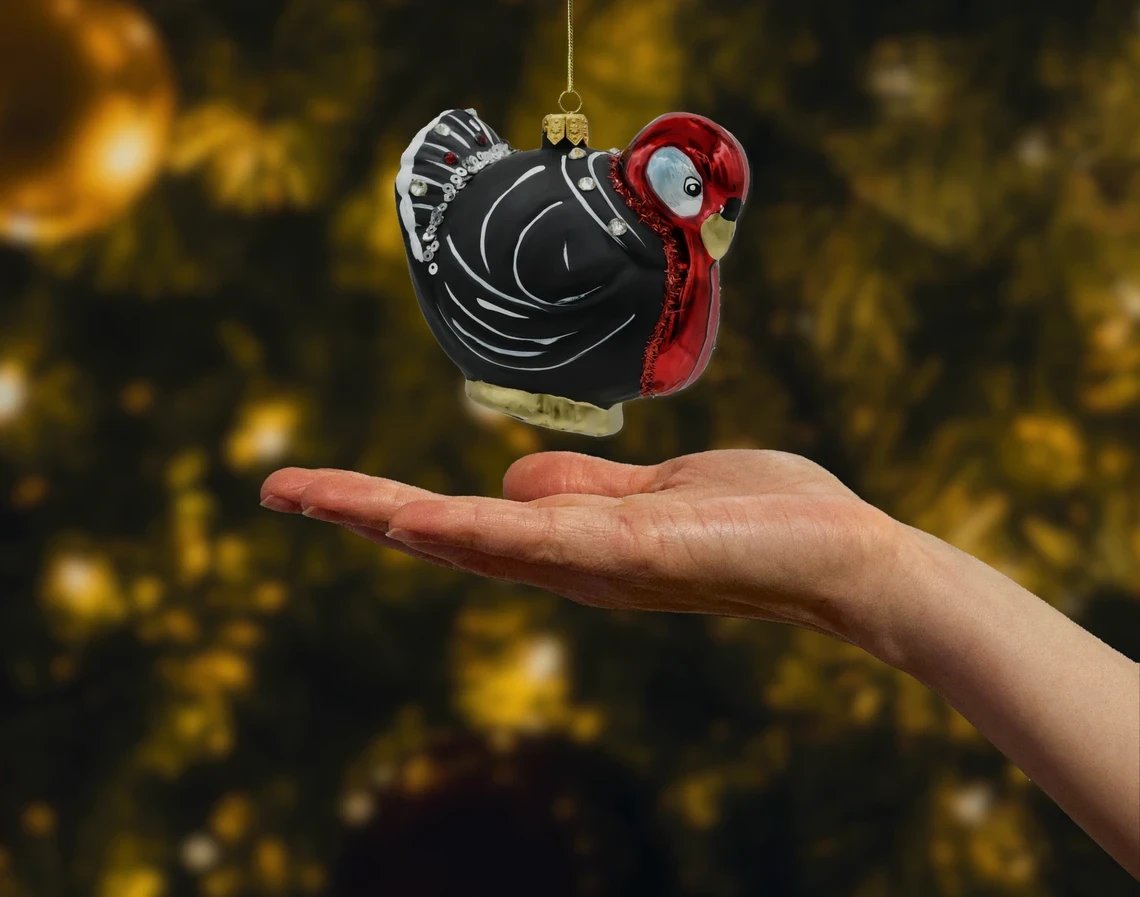 Bombka szklana figurka Indyk realne zdjęcie