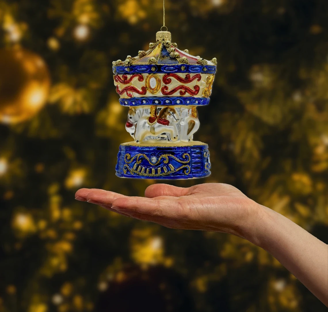 Bombka szklana figurka Karuzela Wesołe Miasteczko realne zdjęcie