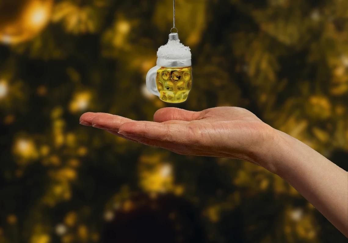 Bombka szklana figurka Kufel piwa realne zdjęcie