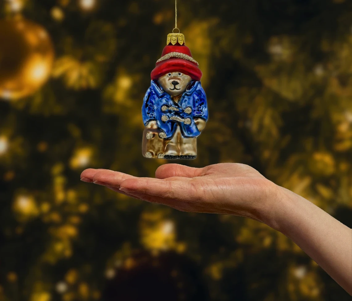 Bombka szklana figurka Miś Padi realne zdjęcie