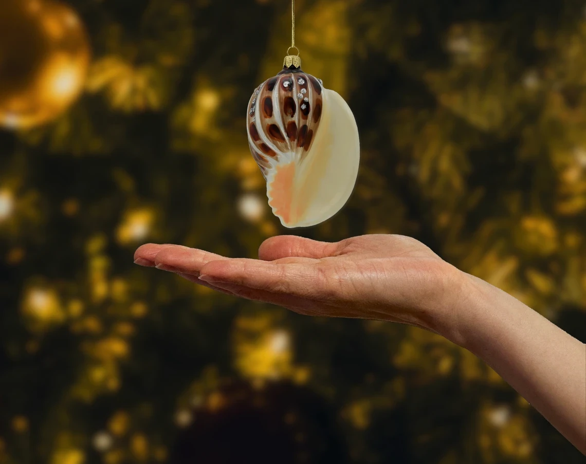 Bombka szklana figurka Muszla realne zdjęcie