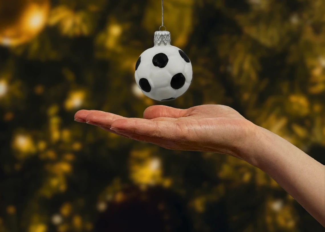 Szklana bombka okrągła Piłka nożna mini realne zdjęcie