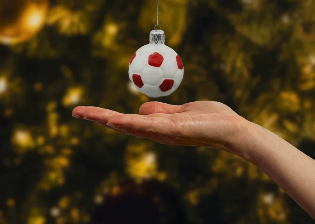 Szklana bombka okrągła Piłka nożna Polska mini realne zdjęcie