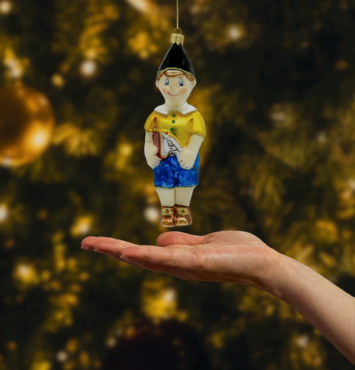 Bombka szklana figurka Pinokio realne zdjęcie