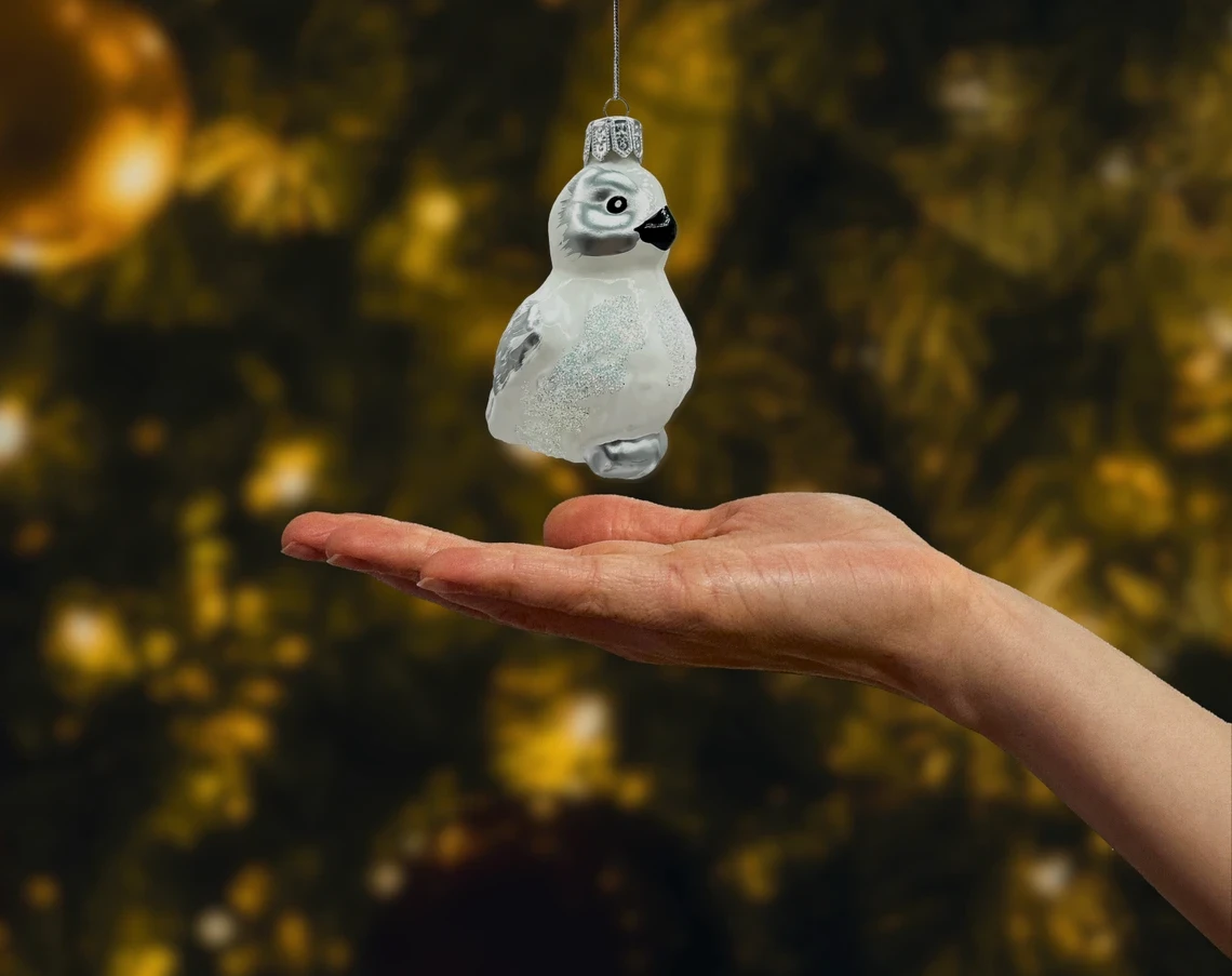 Bombka szklana figurka Ptasi Przyjaciel realne zdjęcie