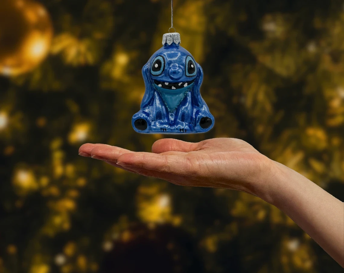 Bombka szklana Stitch: ciemnoniebieski realne zdjęcie