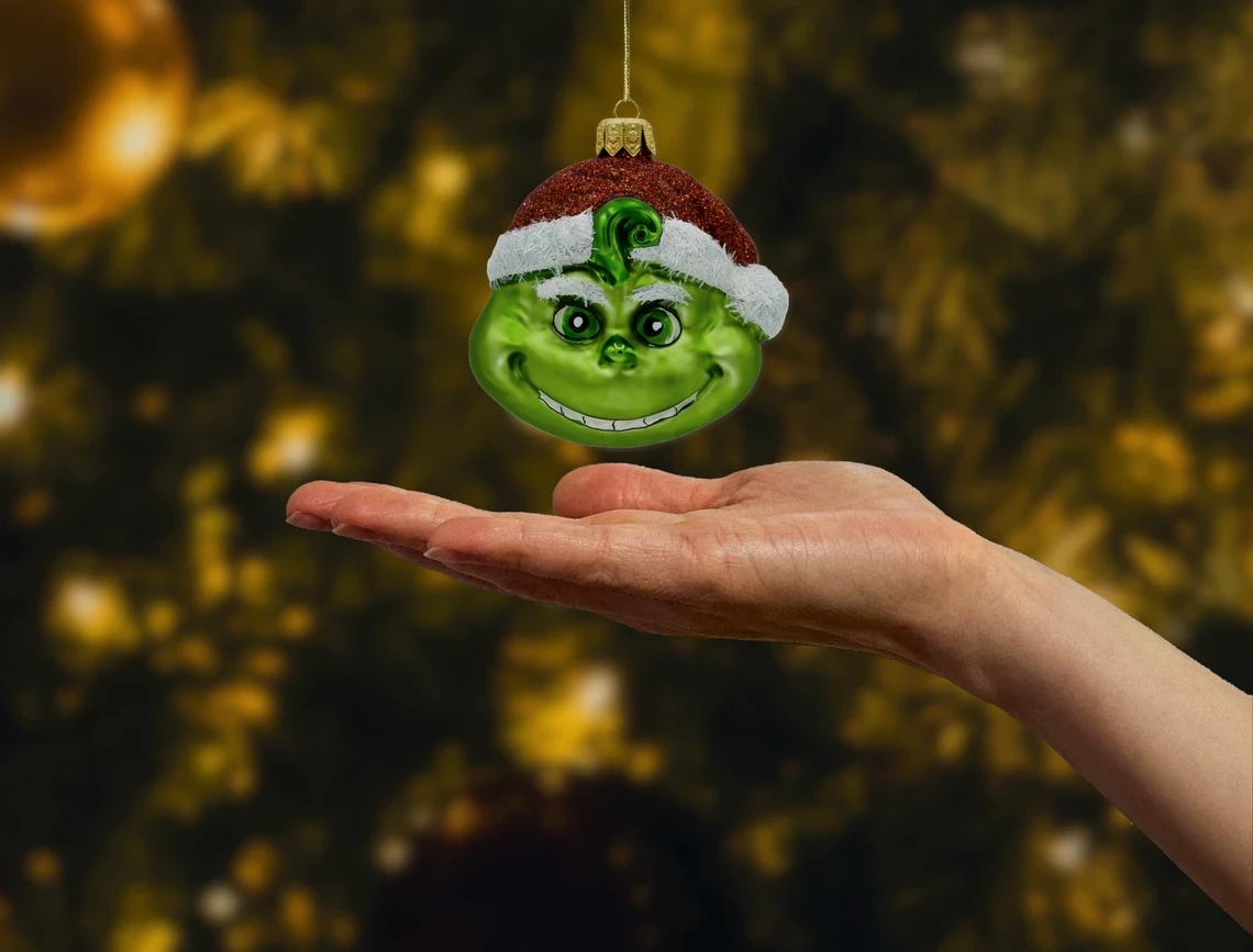 Bombka szklana figurka Uroczy urwis Grinch realne zdjęcie