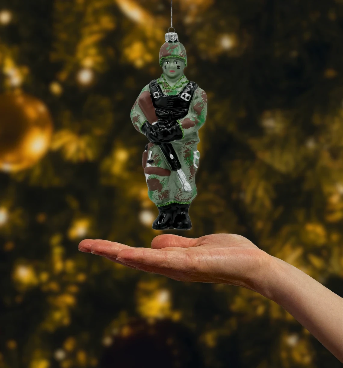 Bombka szklana figurka Żołnierz realne zdjęcie