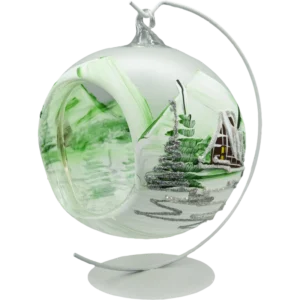 Bombka szklana Syn Bombkarza Bombka Lampion ze stojakiem: zielony front ze stojakiem