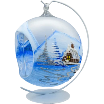 Bombka Lampion ze stojakiem: niebieski