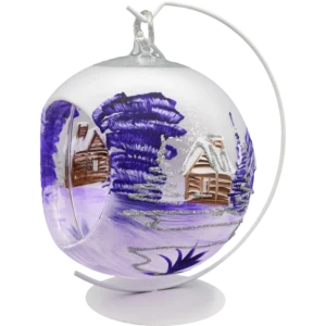 Bombka szklana Syn Bombkarza Bombka Lampion ze stojakiem: fioletowy profil ze stojakiem