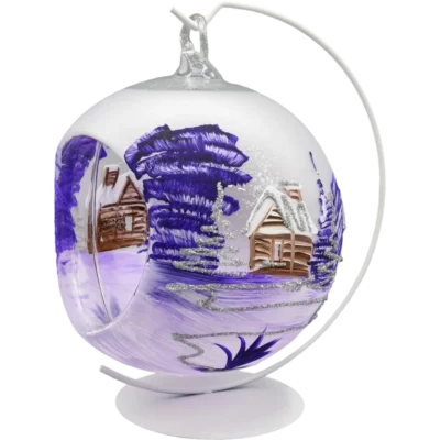 Bombka szklana Syn Bombkarza Bombka Lampion ze stojakiem: fioletowy profil ze stojakiem