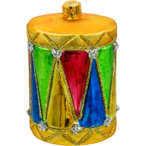 Szklana Bombka Choinkowa Figurka Bębenek kolorowy