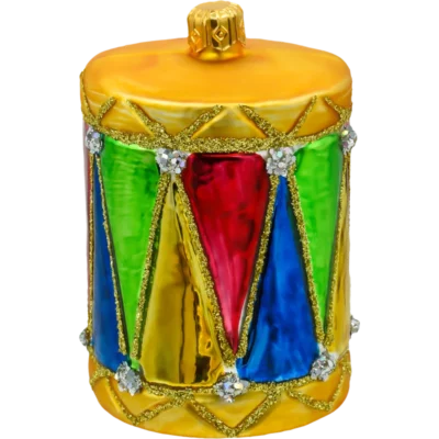 Szklana Bombka Choinkowa Figurka Bębenek kolorowy