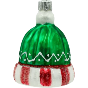 Szklana bombka choinkowa figurka Czapka zimowa