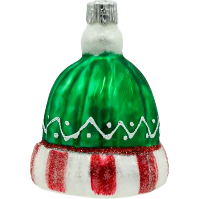 Szklana bombka choinkowa figurka Czapka zimowa