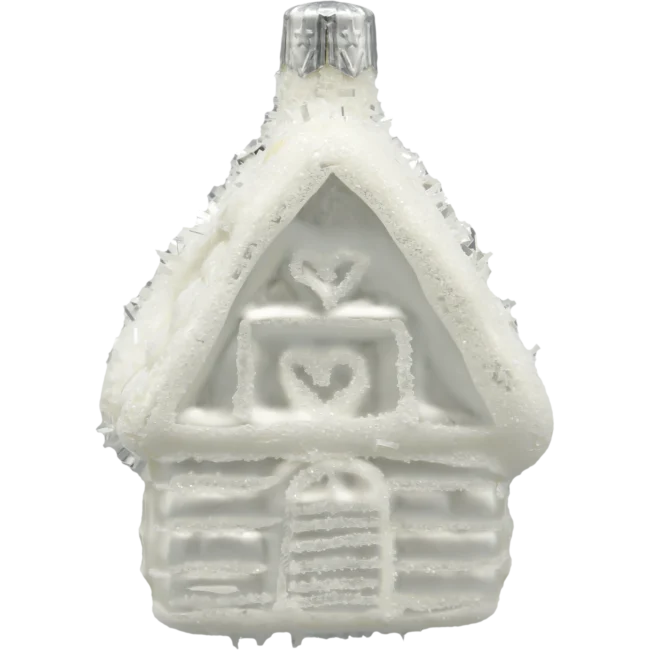 Szklana Bombka Choinkowa Figurka Domek w śniegu front