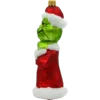 Szklana bombka choinkowa figurka Grinch w czerwonym płaszczu profil