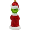 Szklana bombka choinkowa figurka Grinch w czerwonym płaszczu tył