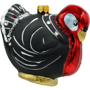 Szklana bombka choinkowa figurka Indyk profil