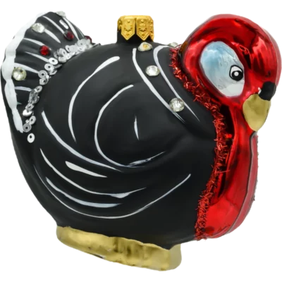 Szklana bombka choinkowa figurka Indyk profil